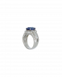 40111 Platinum Oval Sapphire Ring 4.54ct Sapphire - 1.38ct Diamonds