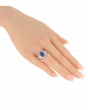 40111 Platinum Oval Sapphire Ring 4.54ct Sapphire - 1.38ct Diamonds
