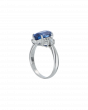 Sapphire Oval-Cut Premium Platinum Ring In Blue Hue
