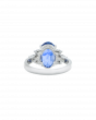 Sapphire Oval-Cut Premium Platinum Ring In Blue Hue