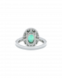 Certified Emerald Ring in Platinum with Diamond Halo