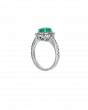 Certified Emerald Ring in Platinum with Diamond Halo