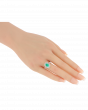 Certified Emerald Ring in Platinum with Diamond Halo