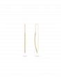 Yellow Gold Linear Drop Earrings Contemporary Design