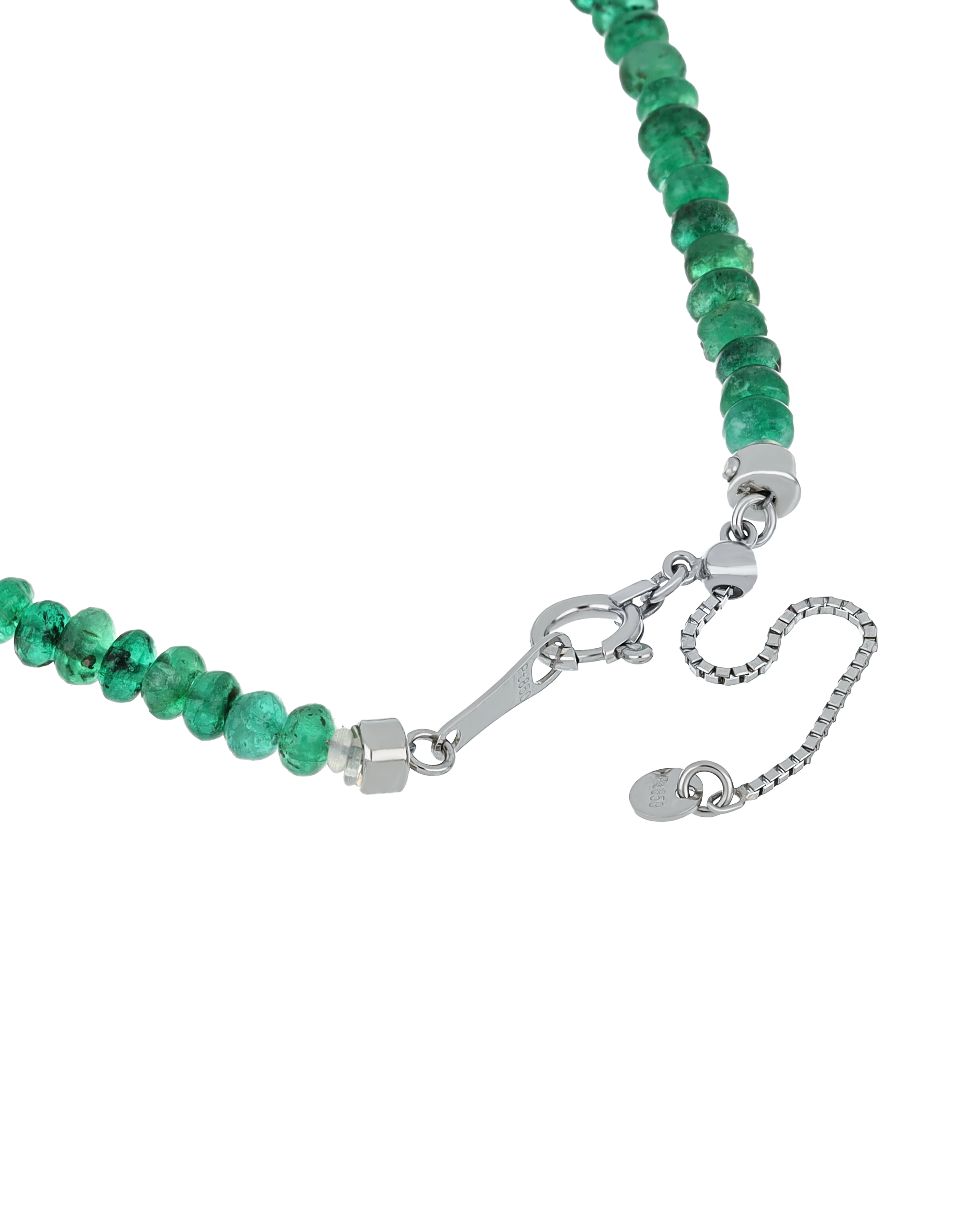 Platinum Bracelet with Green Bead Gemstone