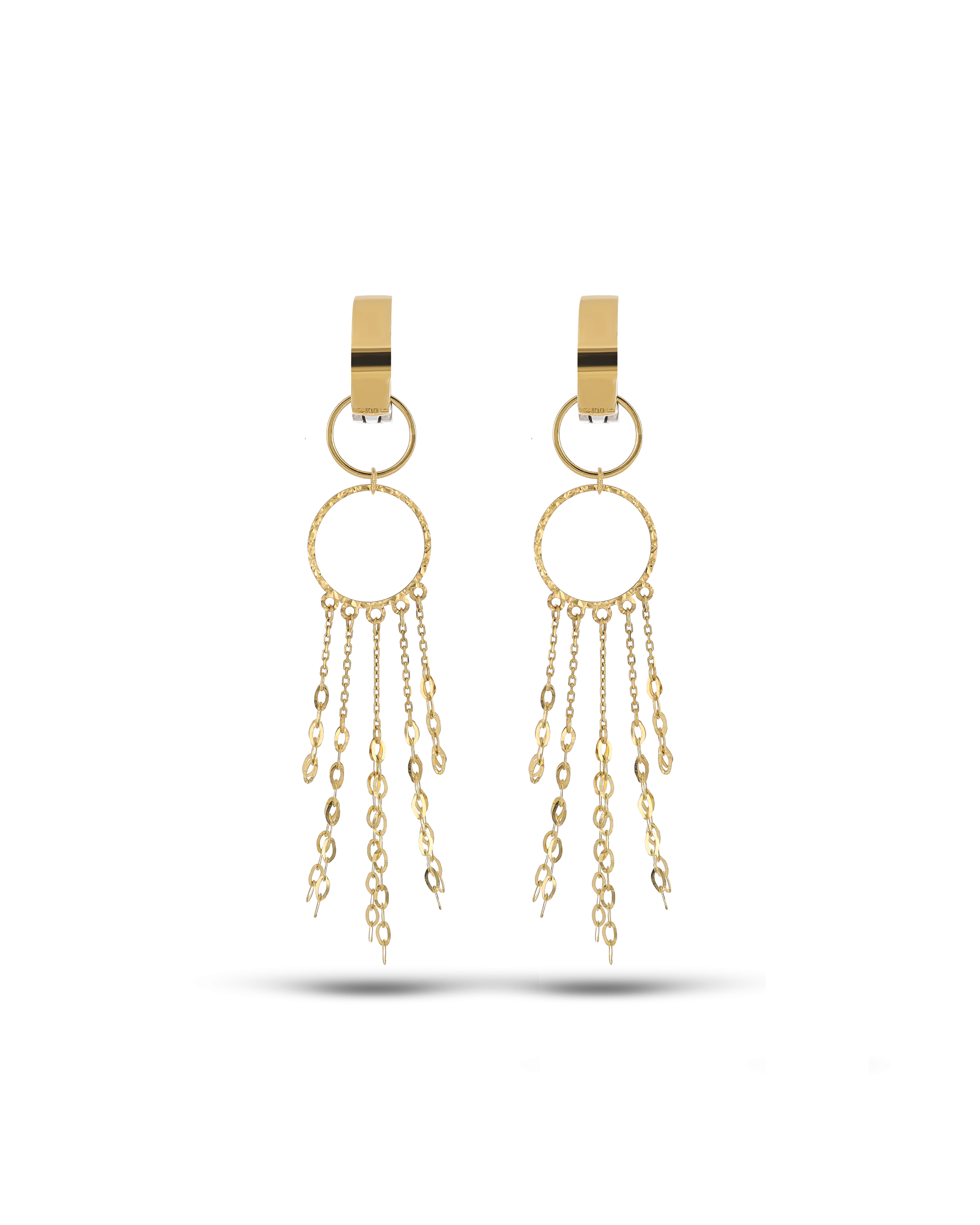 Cascading Tassel Hoop Earrings