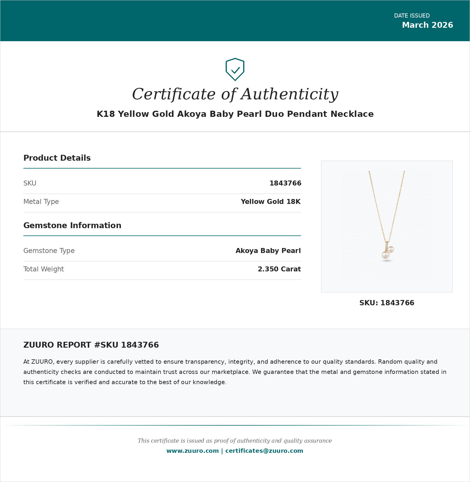 Product Certificate