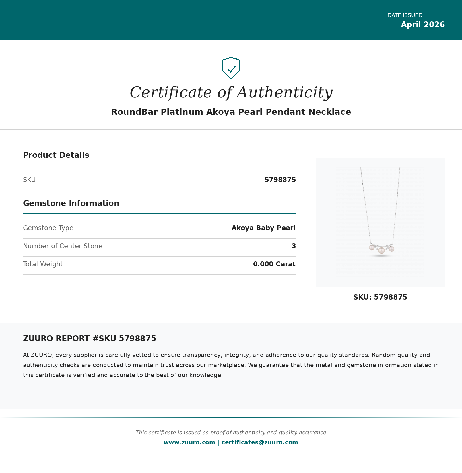 Product Certificate
