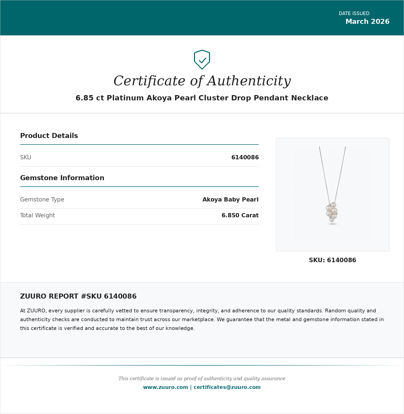 Product Certificate