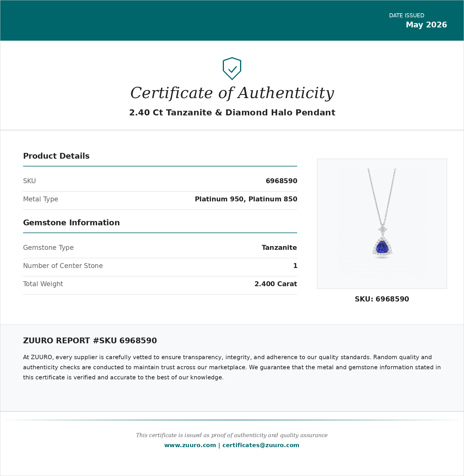 Product Certificate
