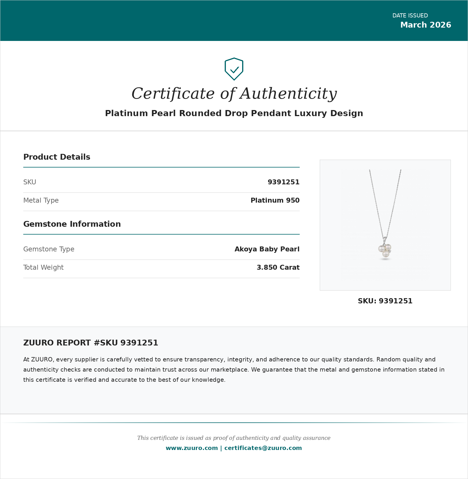 Product Certificate