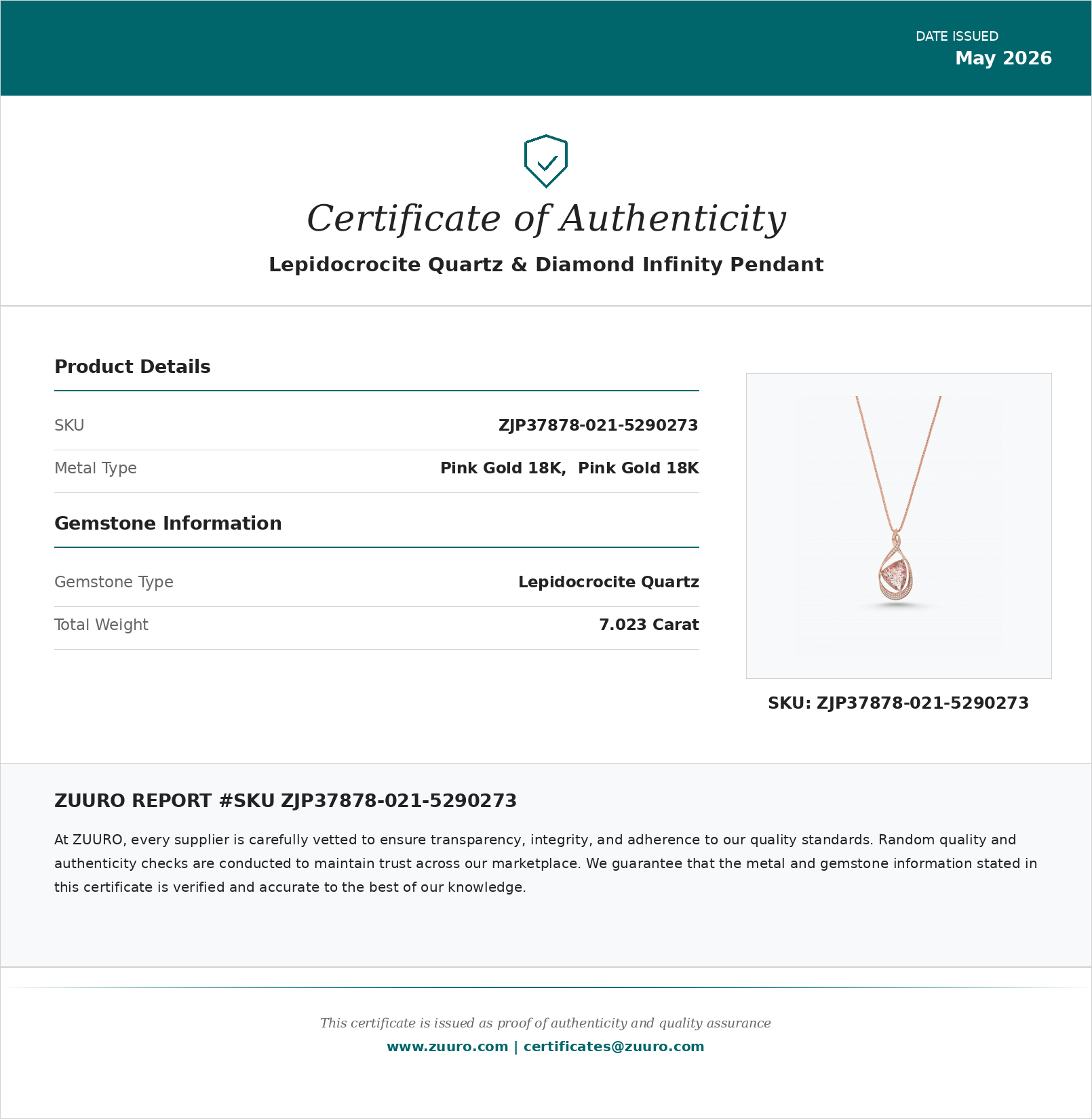 Product Certificate