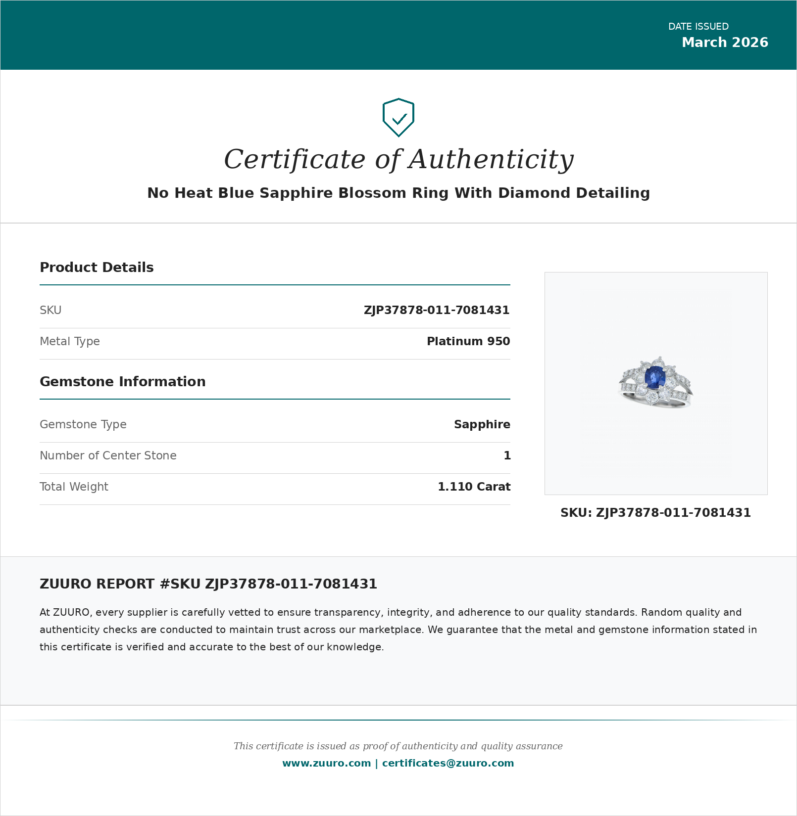 Product Certificate
