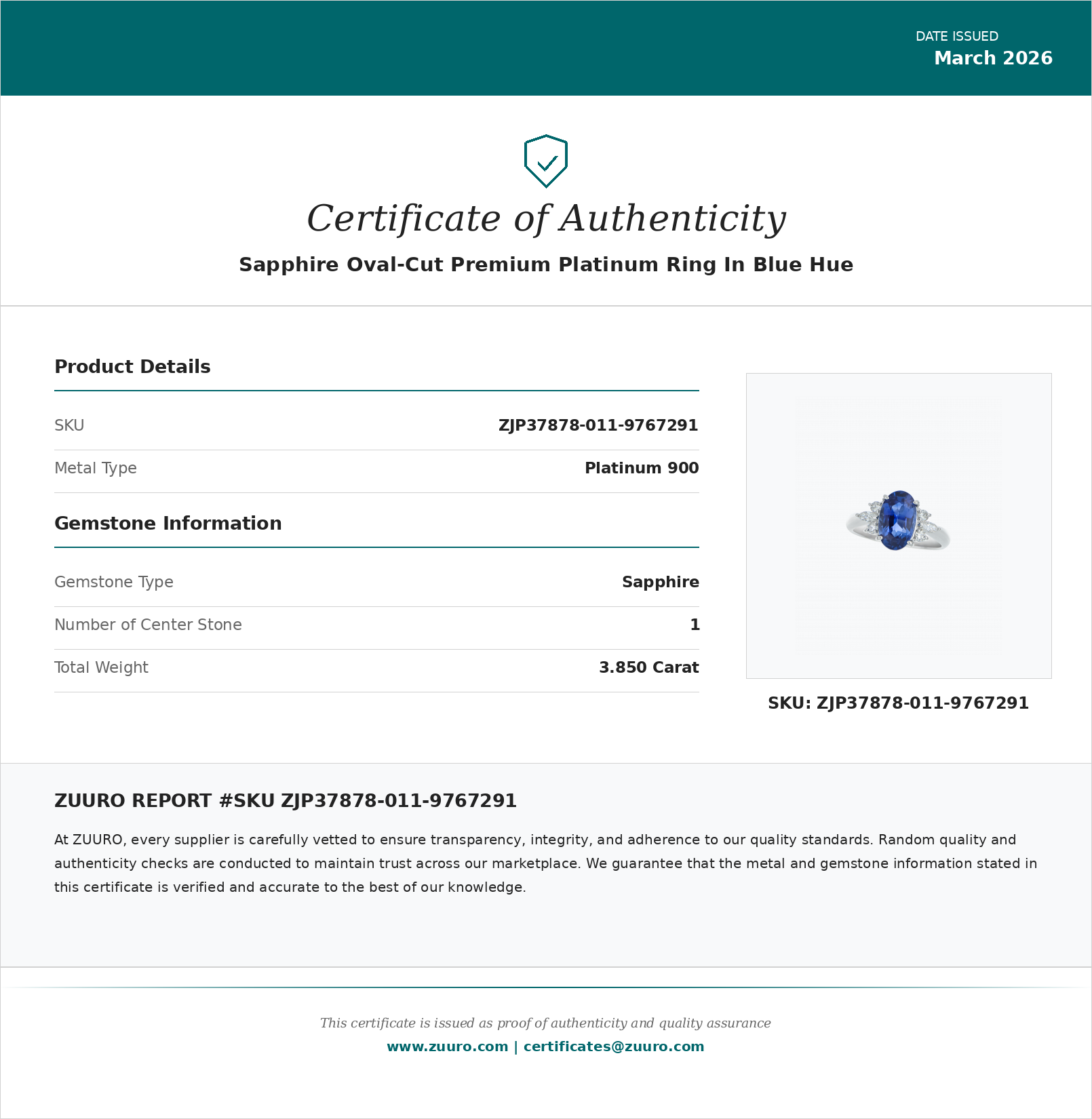 Product Certificate