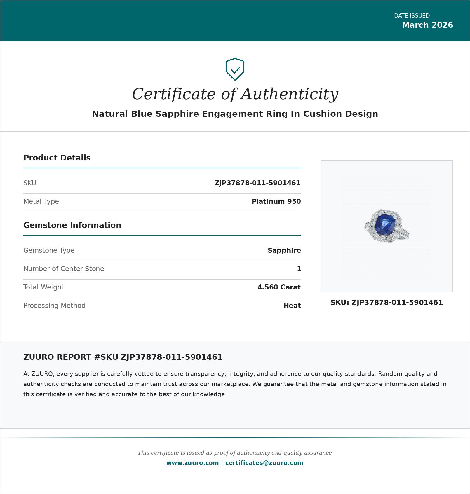 Product Certificate