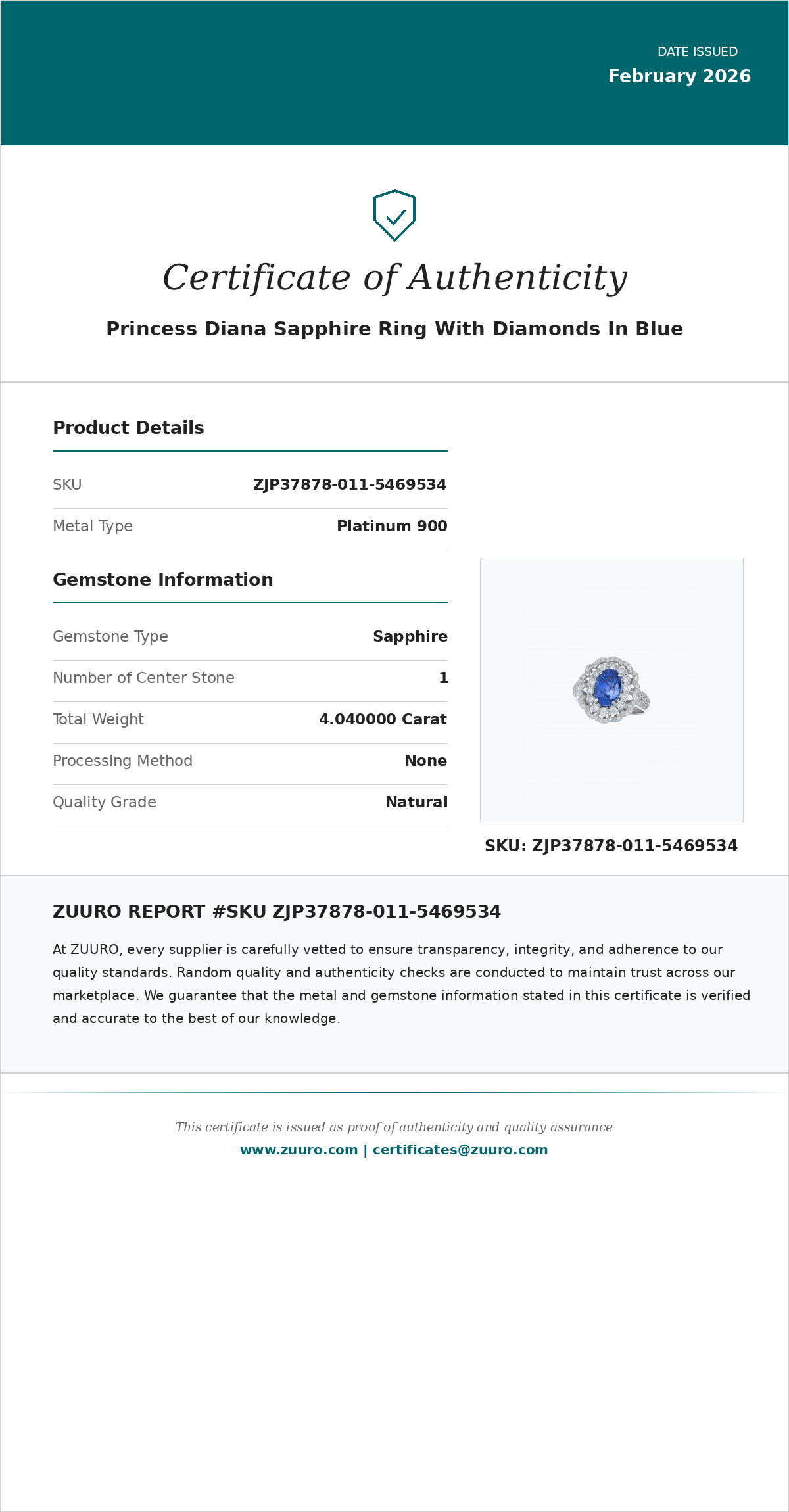 Product Certificate