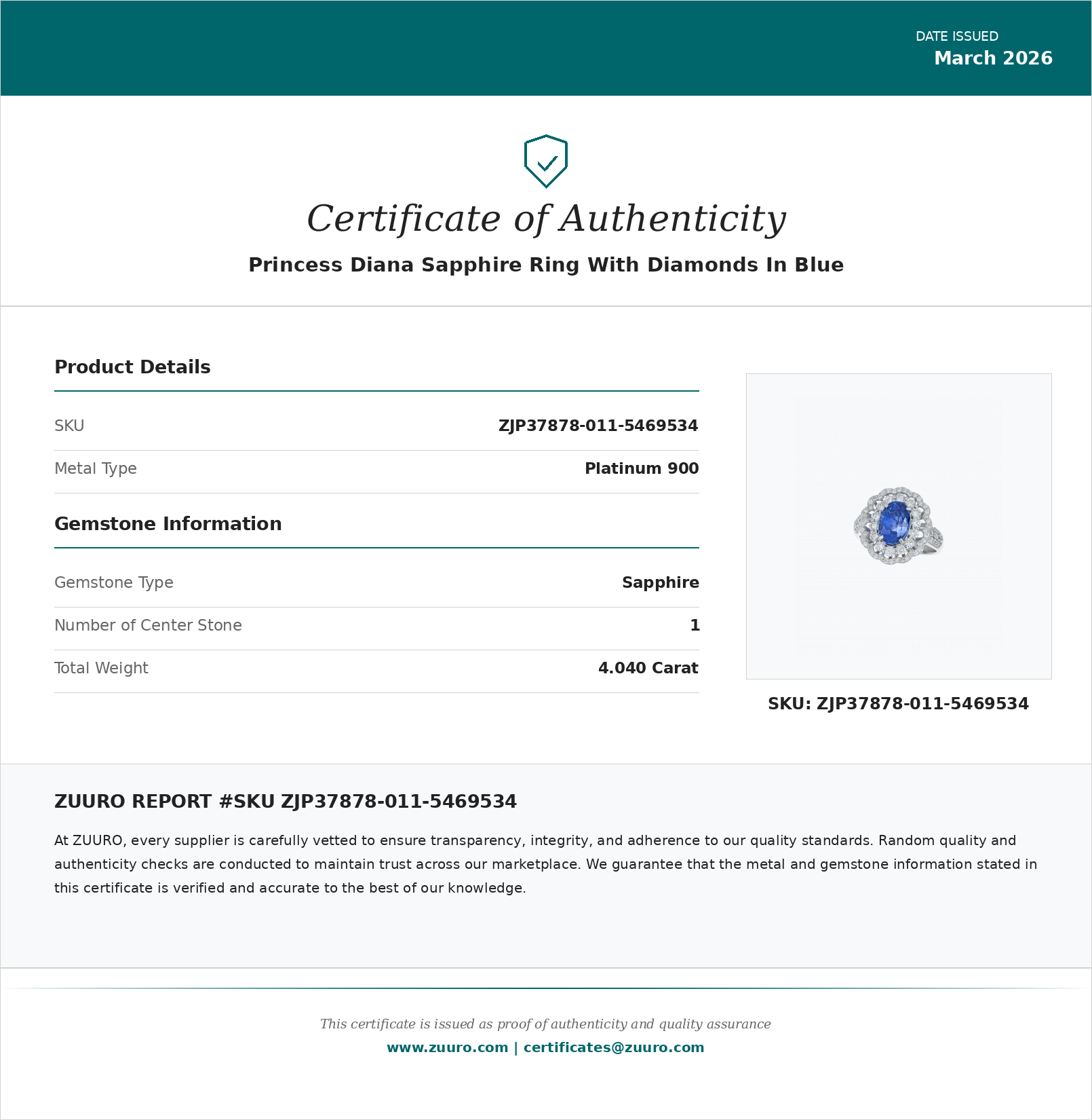 Product Certificate
