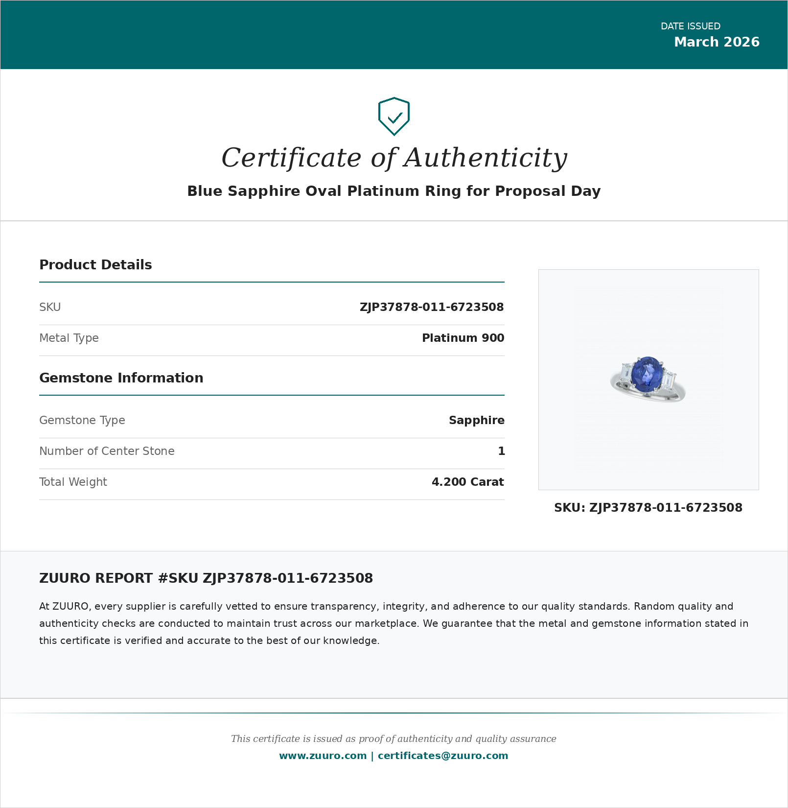 Product Certificate