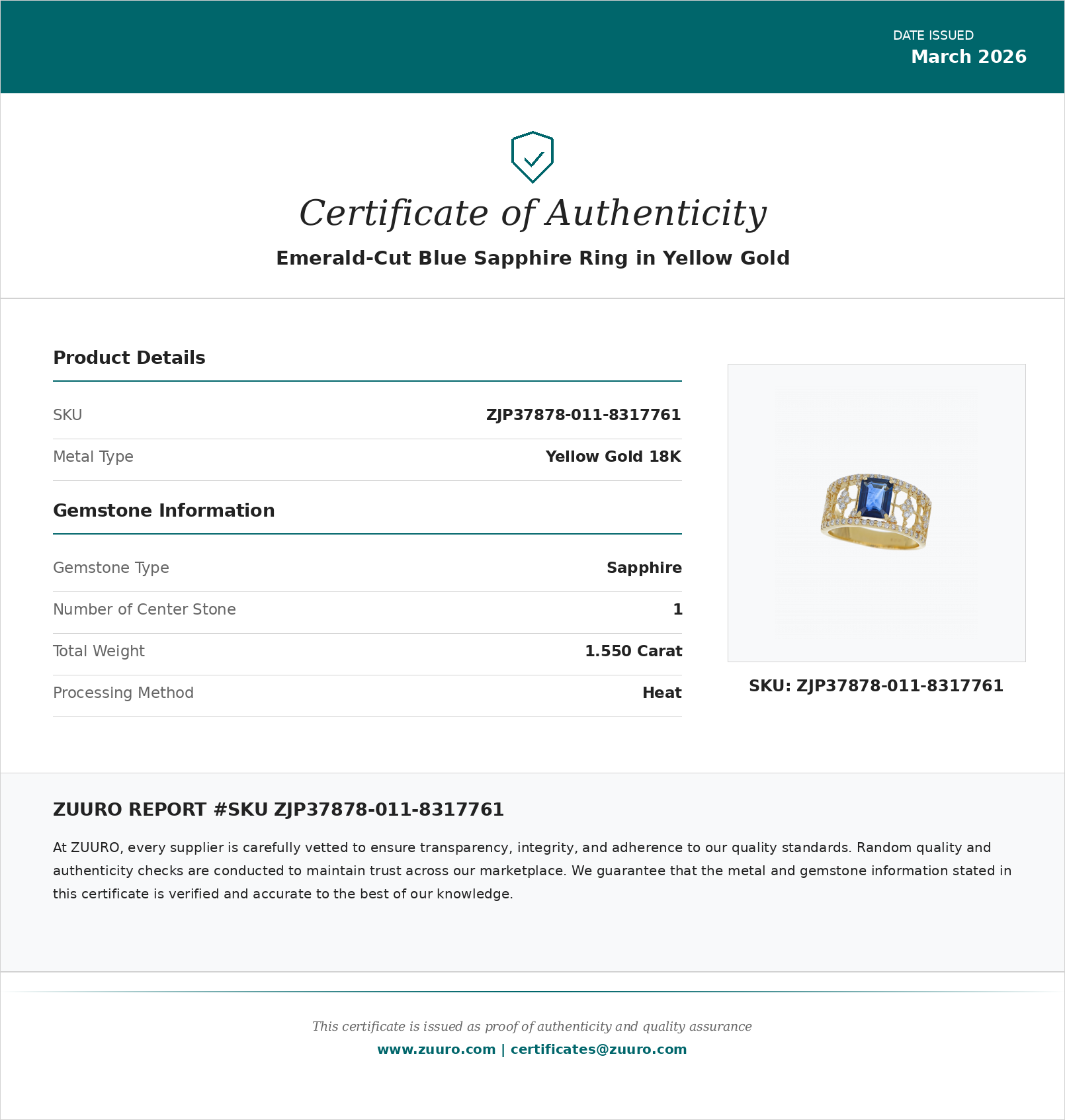 Product Certificate