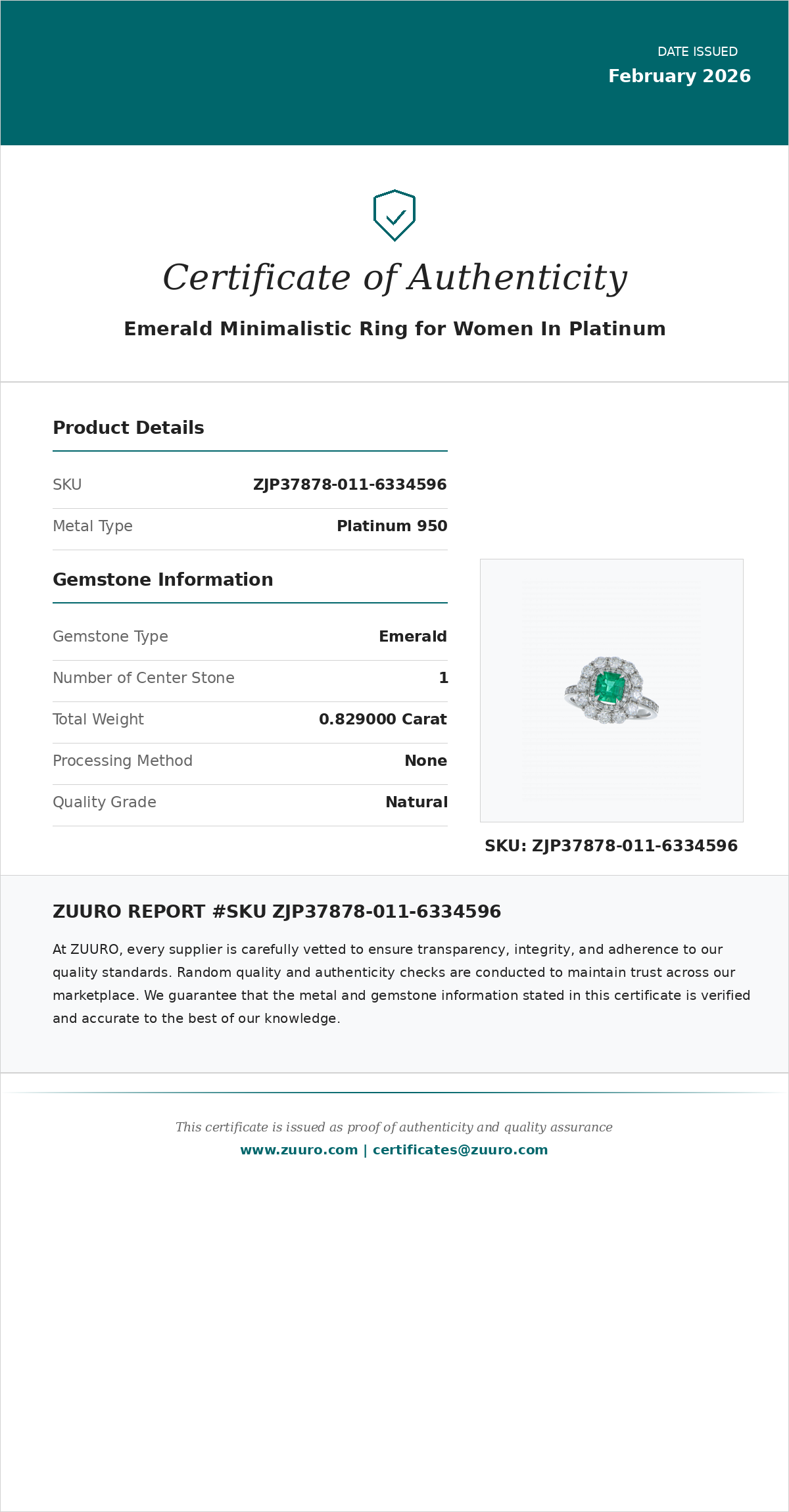 Product Certificate