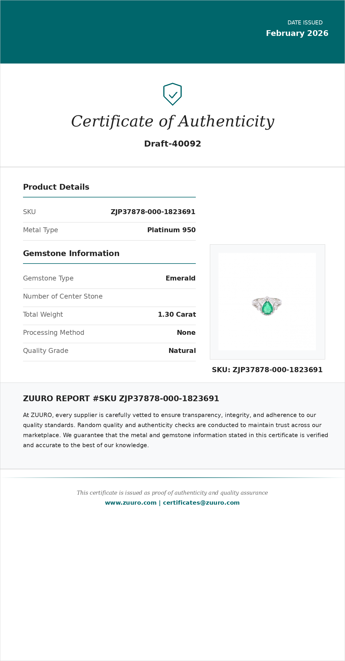 Product Certificate