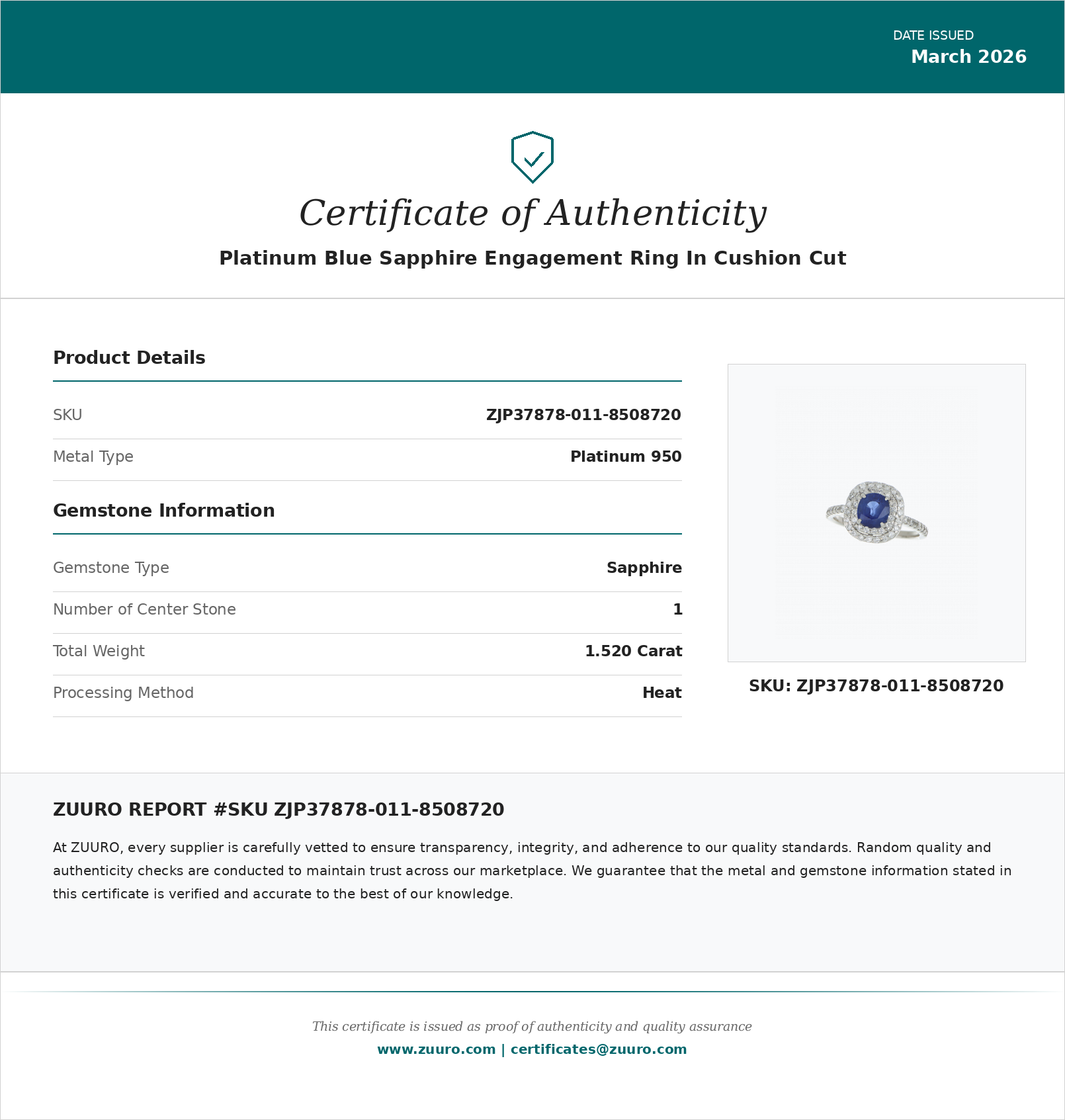 Product Certificate