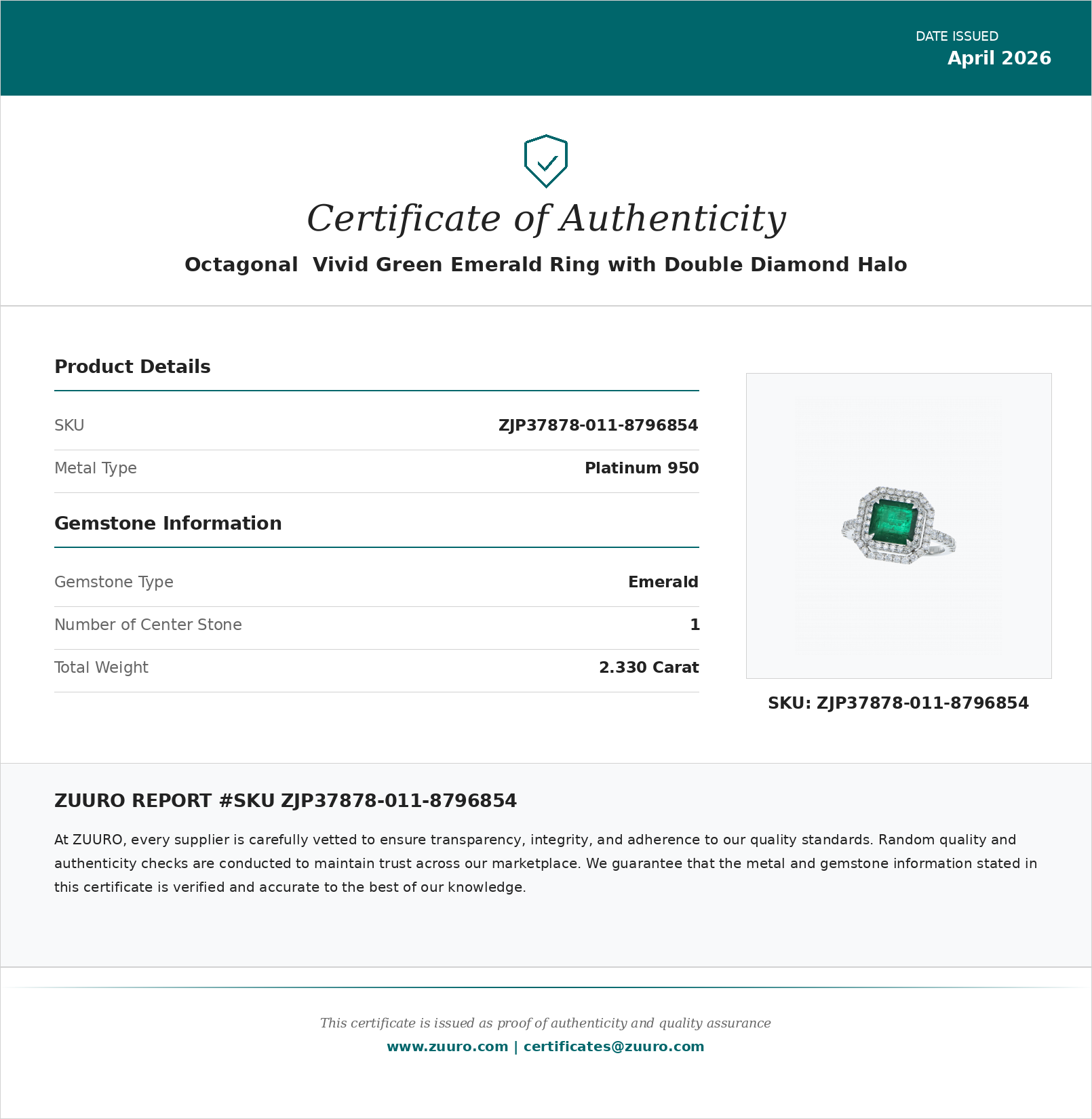 Product Certificate