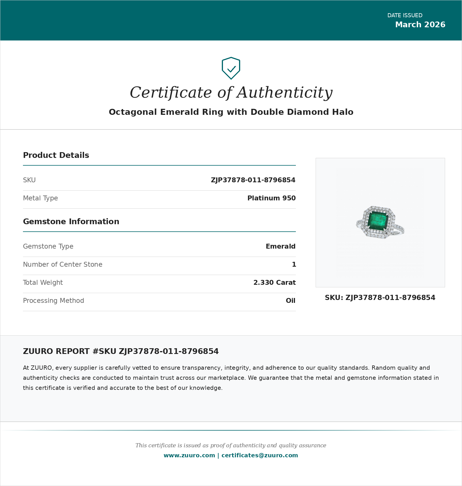 Product Certificate