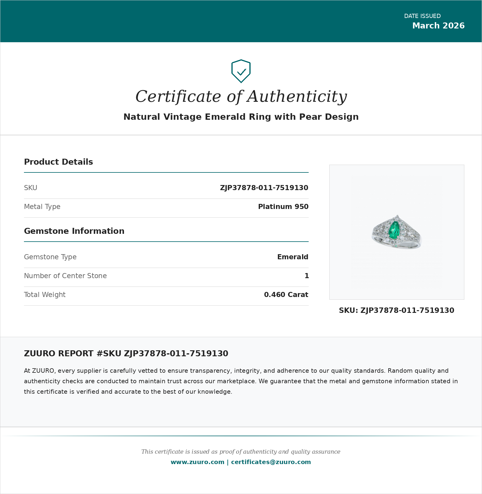 Product Certificate