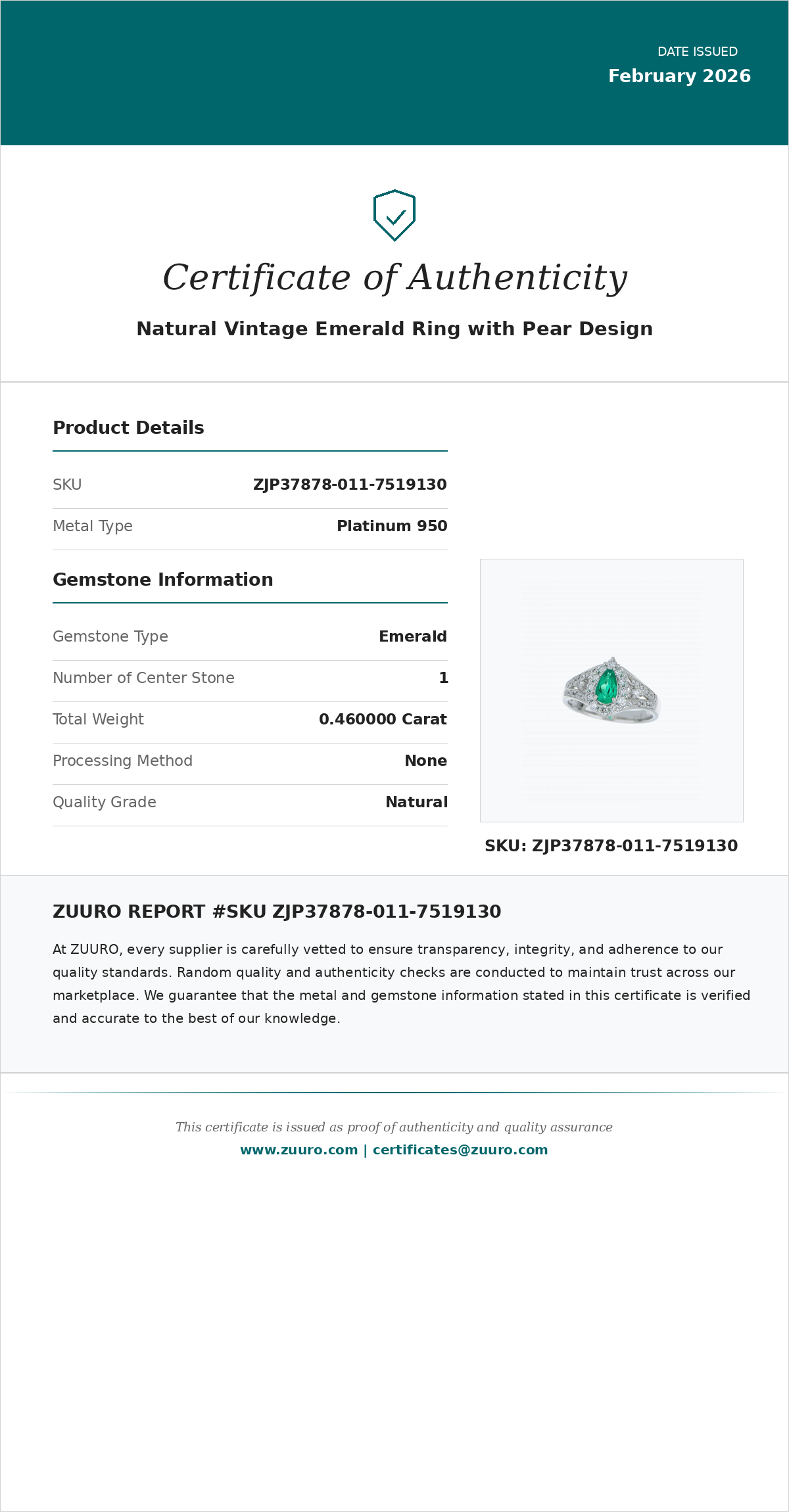 Product Certificate