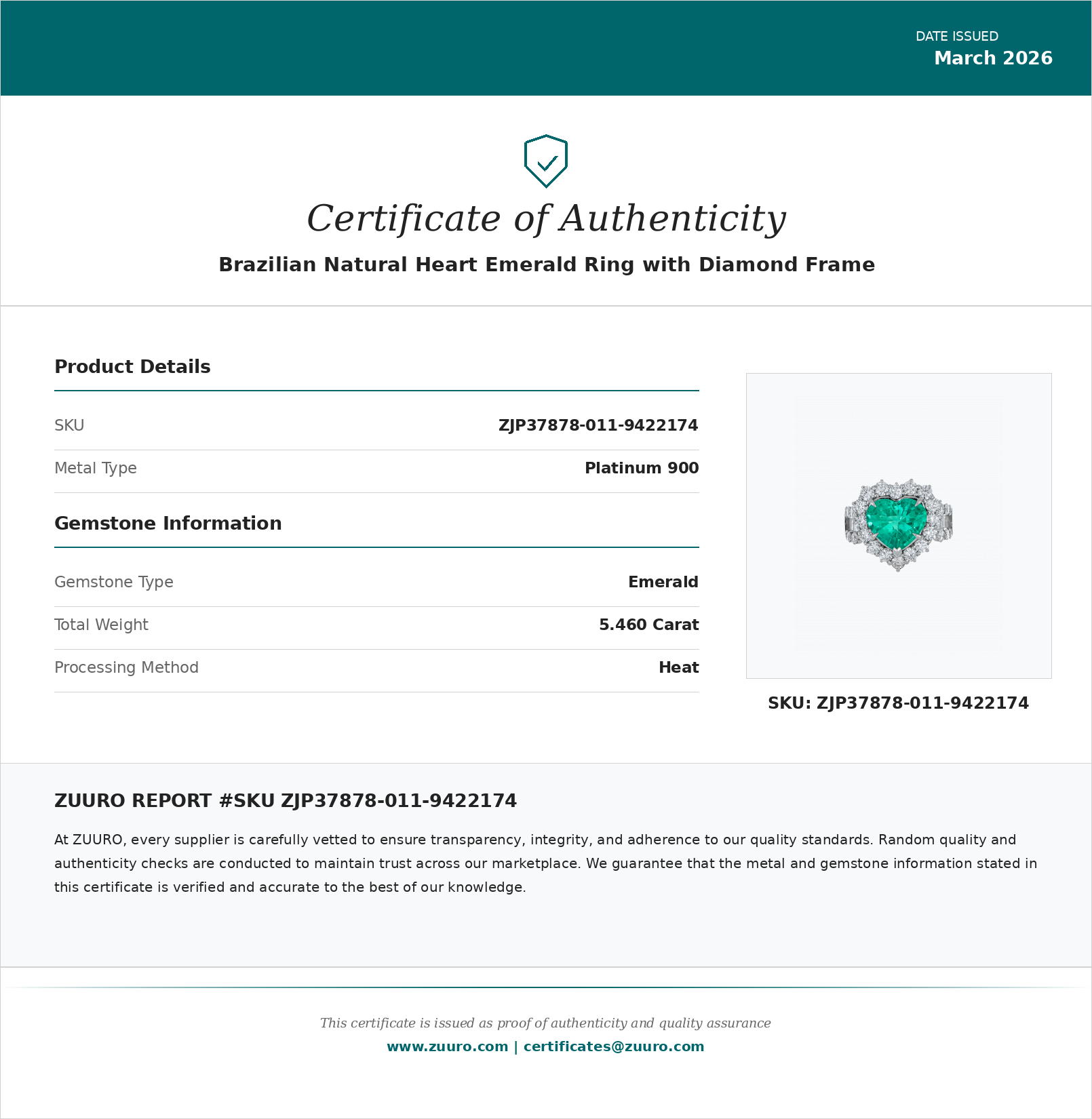 Product Certificate