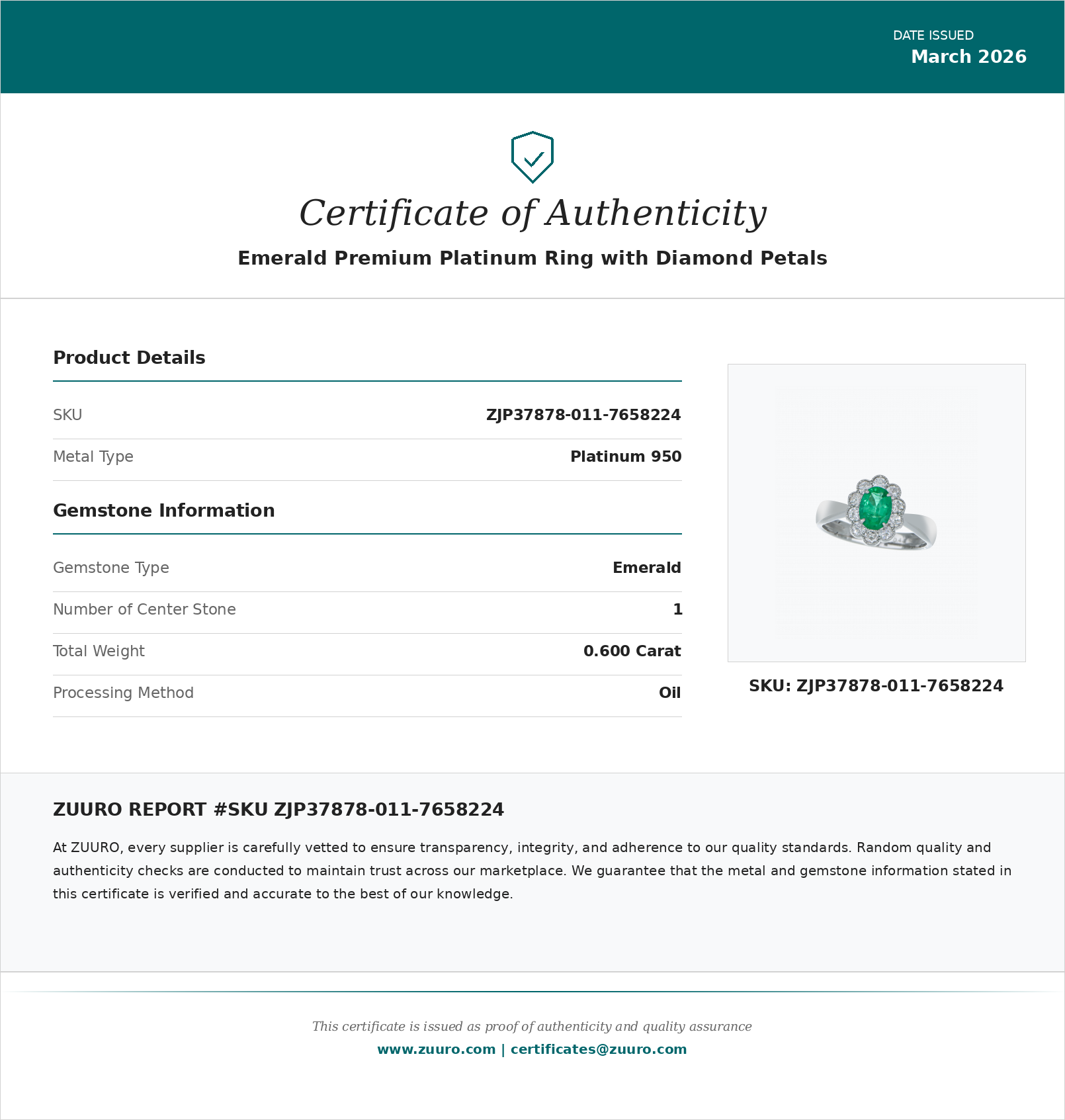 Product Certificate