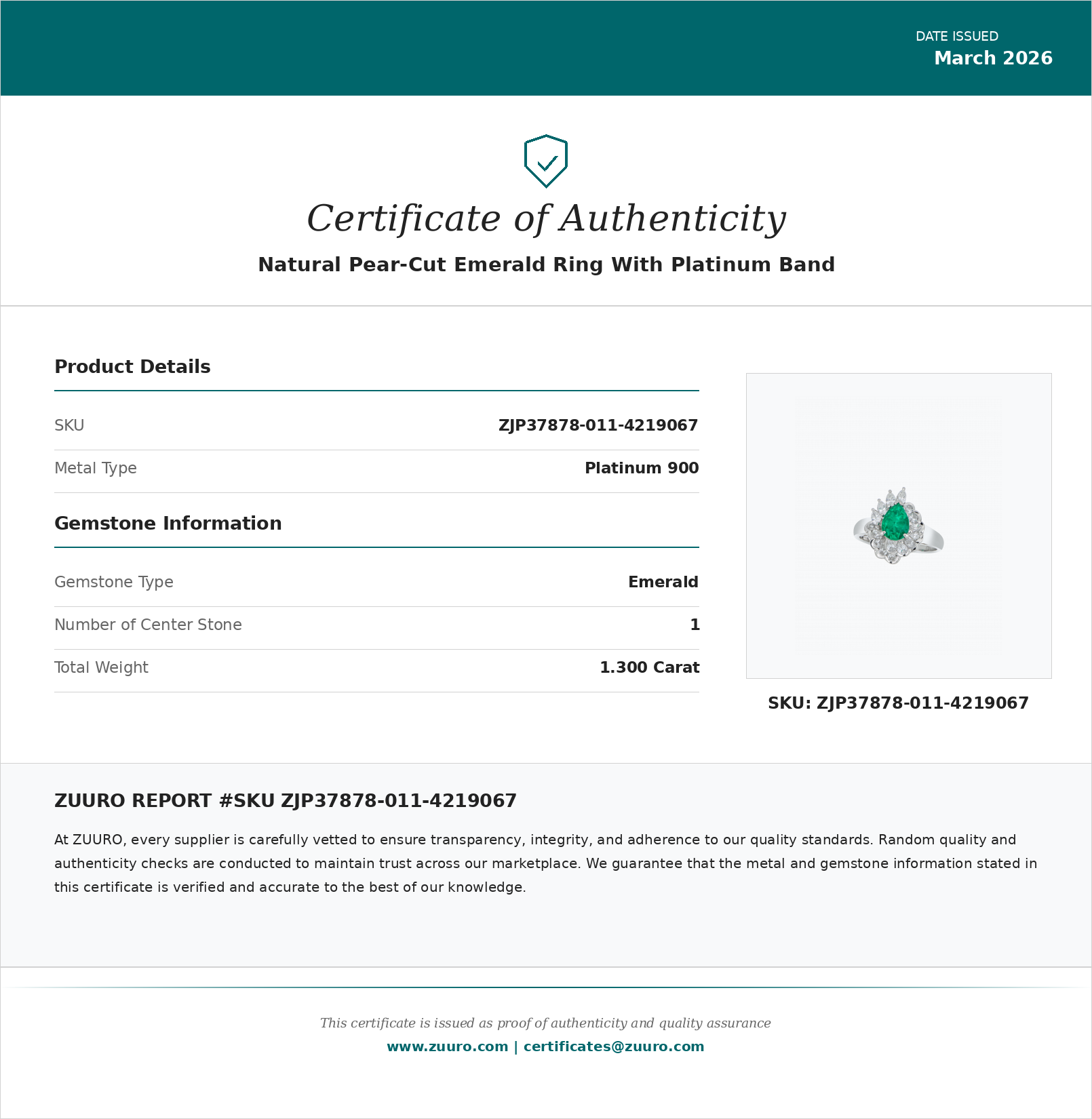 Product Certificate