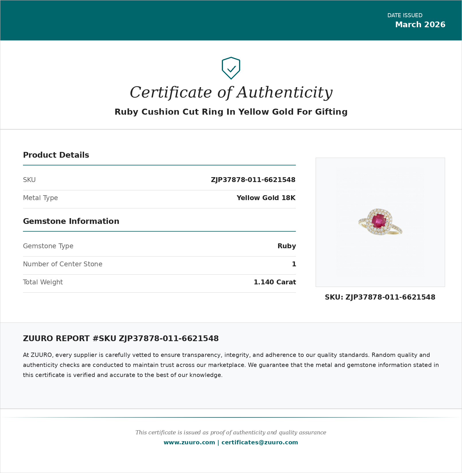 Product Certificate
