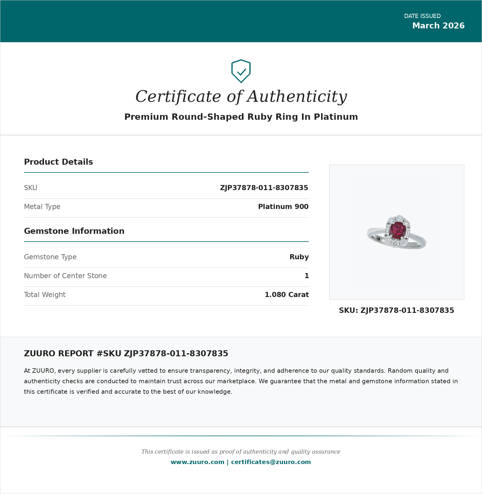 Product Certificate