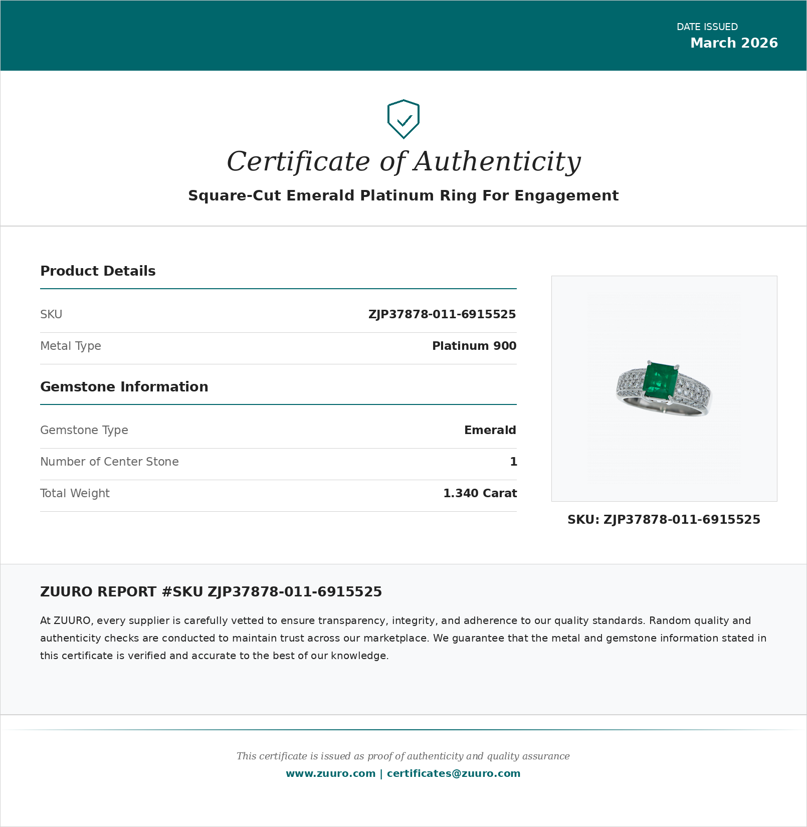 Product Certificate