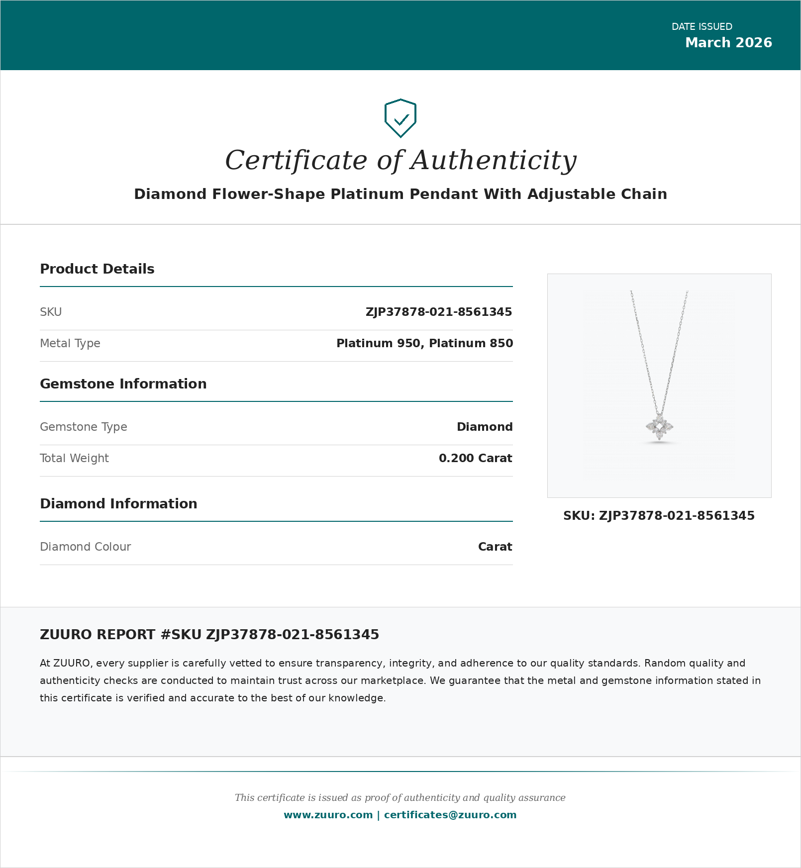 Product Certificate
