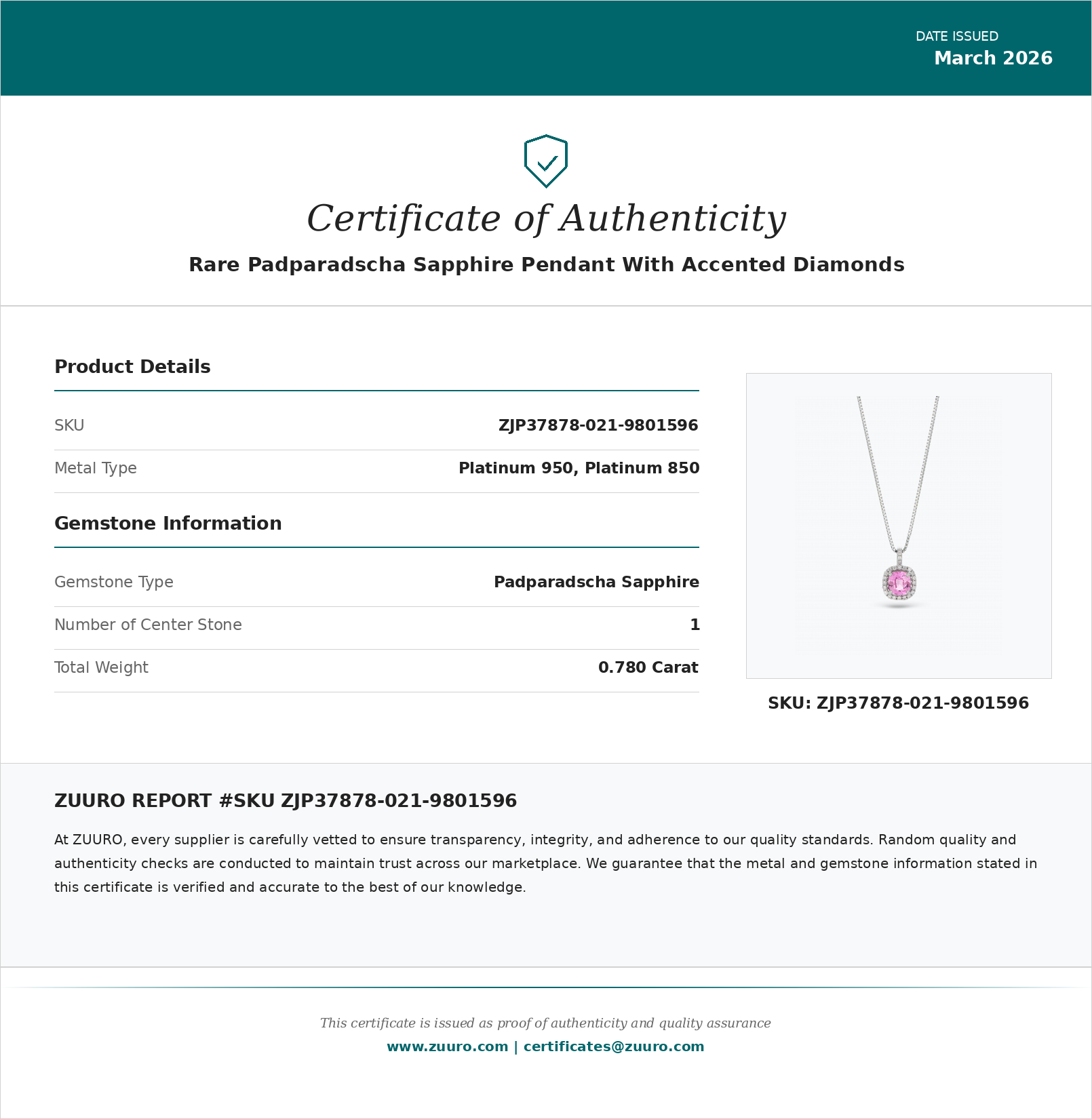 Product Certificate