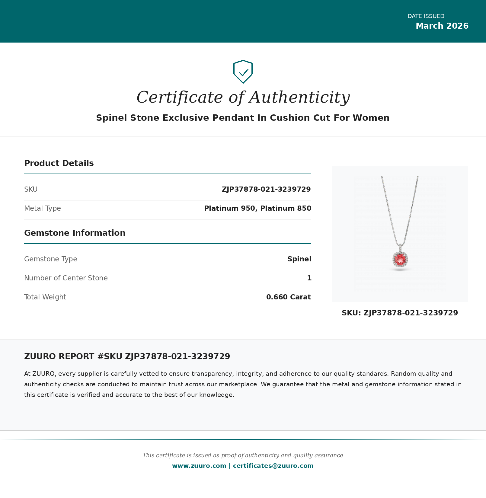 Product Certificate