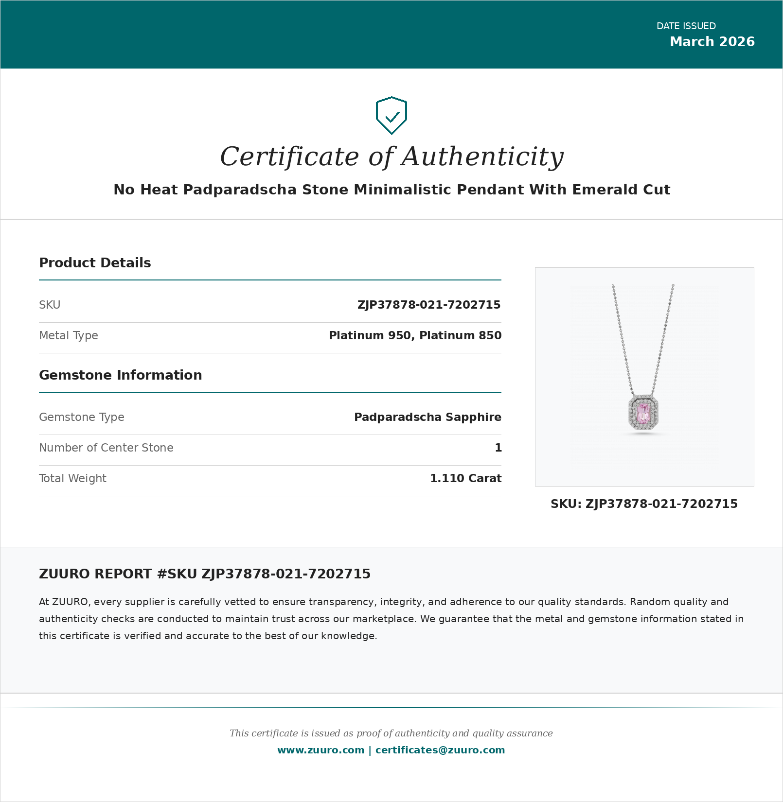 Product Certificate