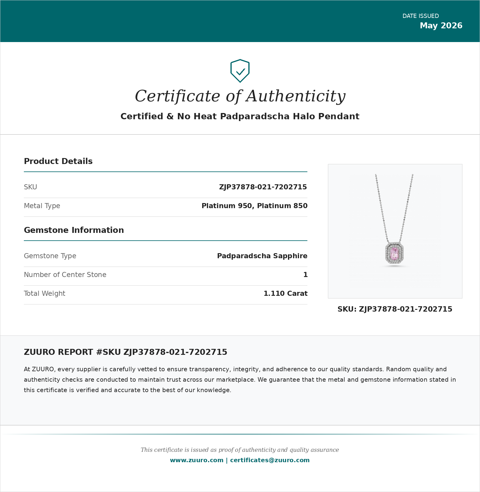 Product Certificate