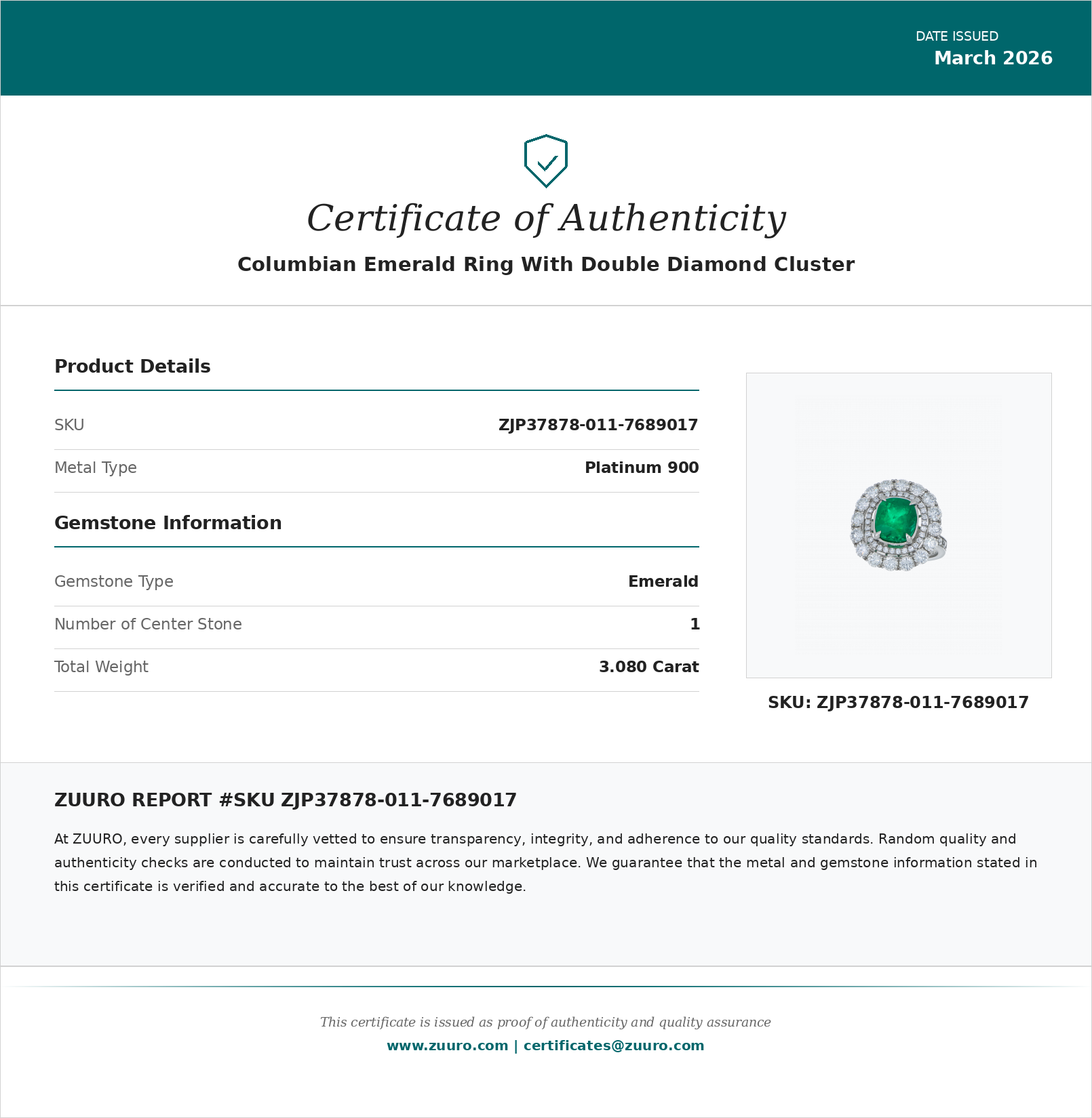 Product Certificate