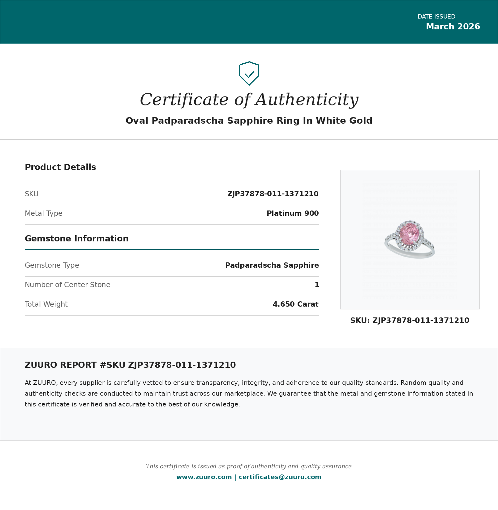 Product Certificate