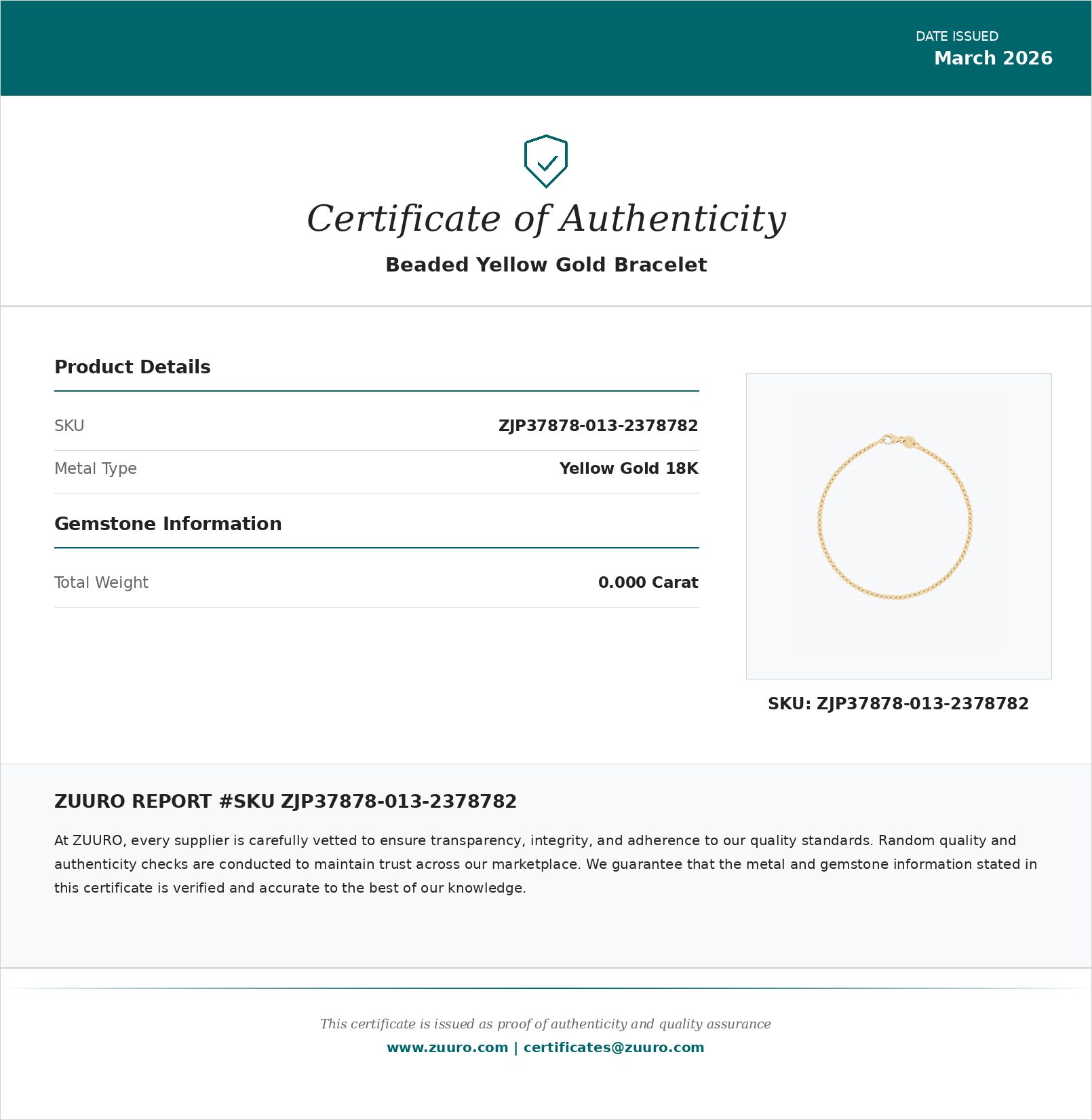 Product Certificate