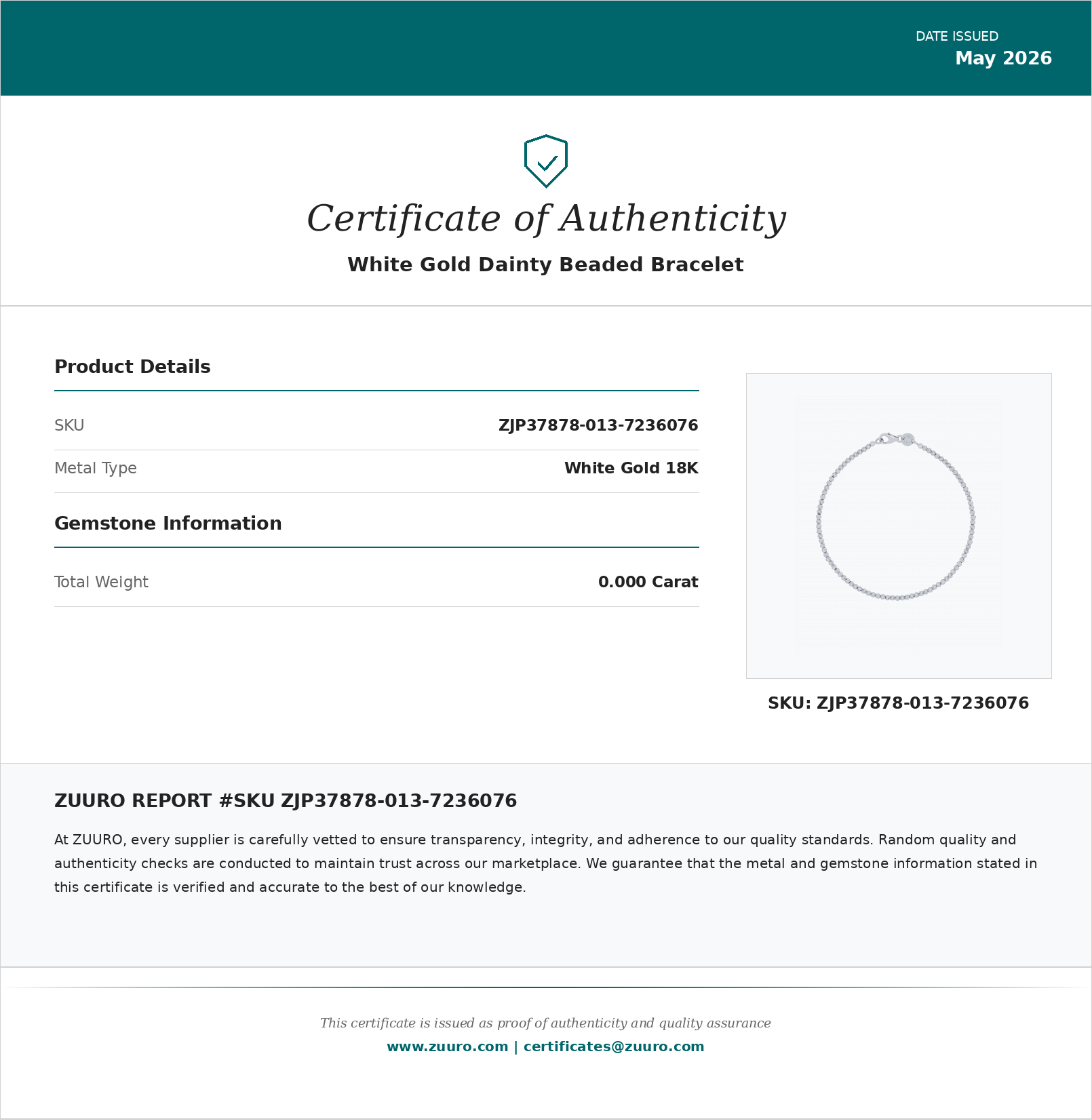Product Certificate