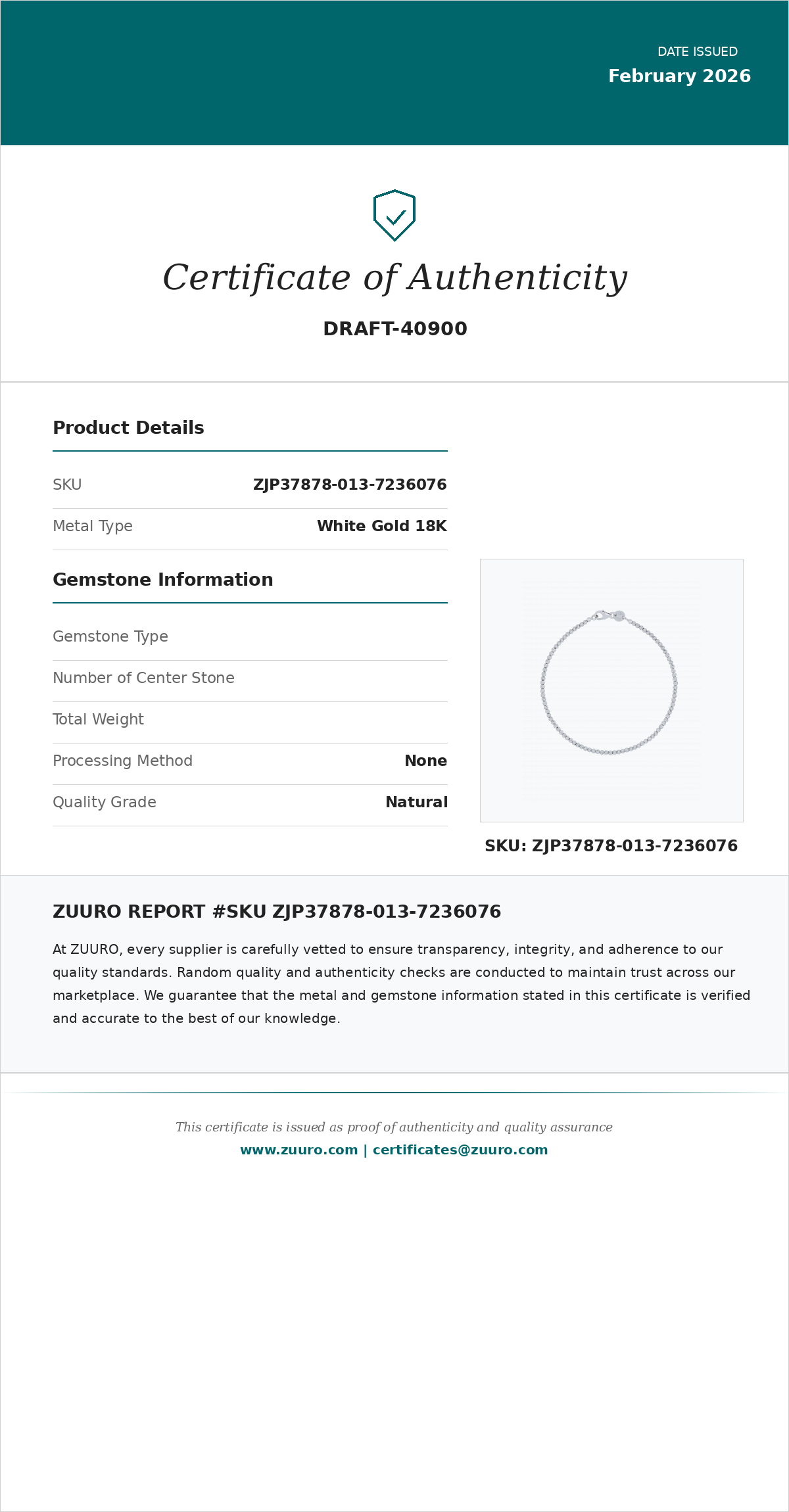 Product Certificate