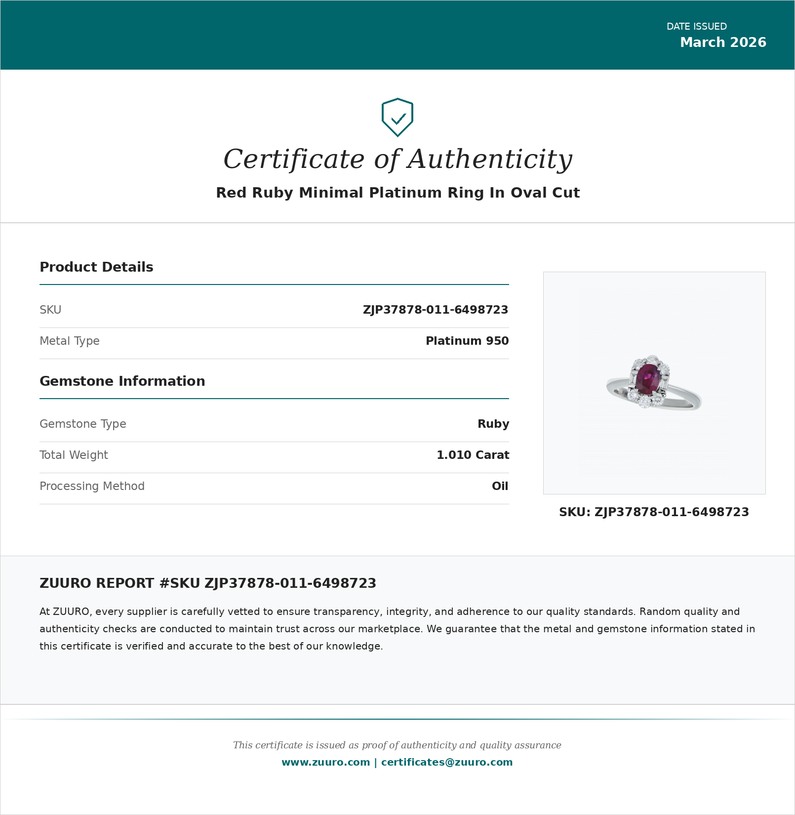 Product Certificate
