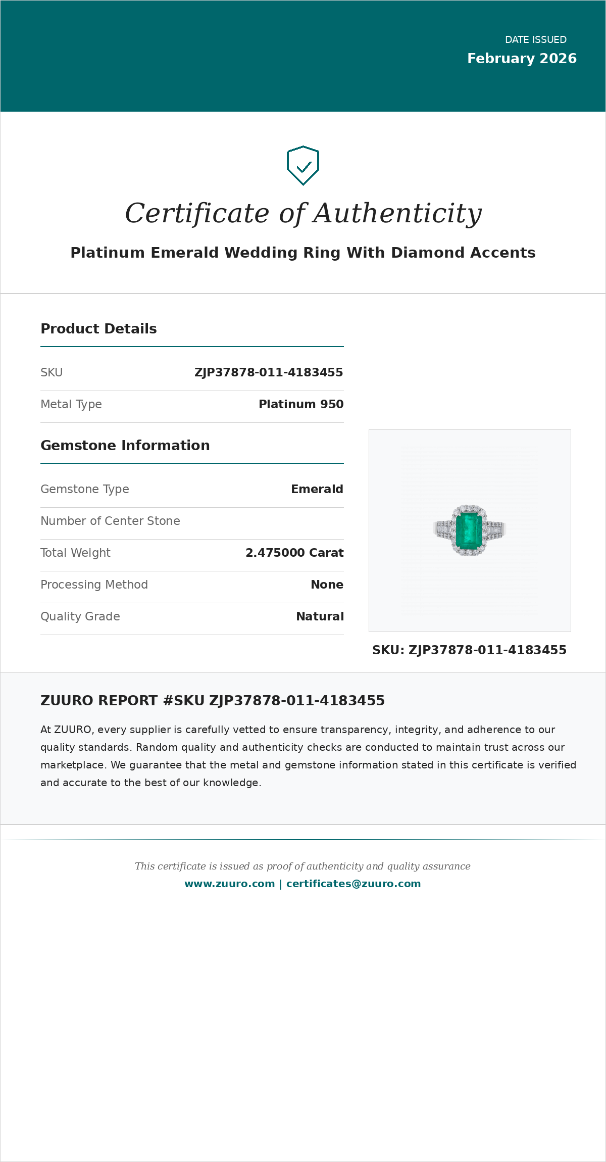 Product Certificate