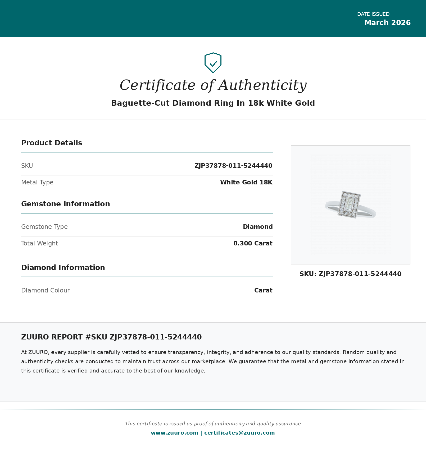 Product Certificate