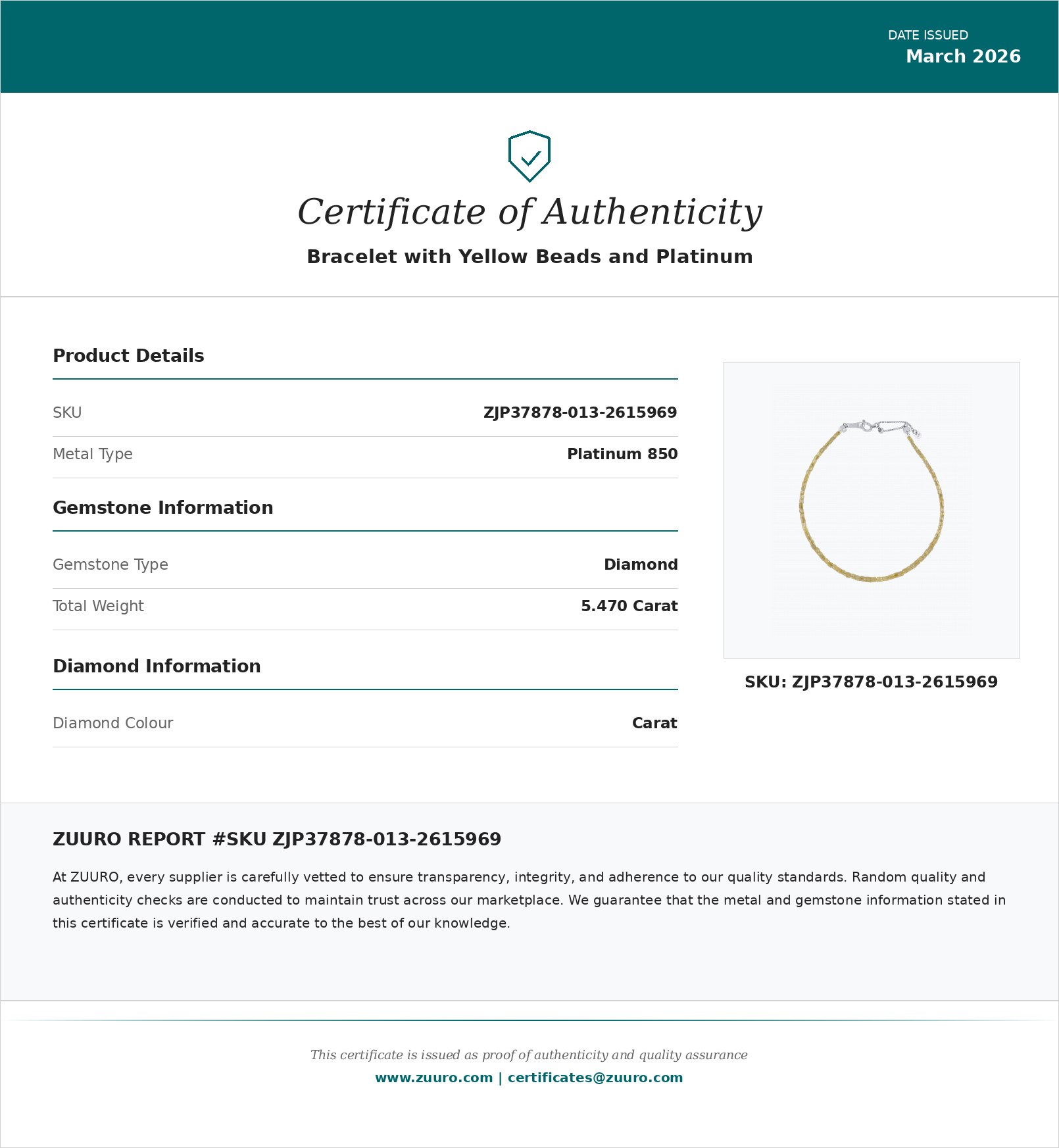 Product Certificate